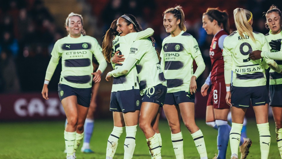 VYING FOR VILLA : The 24-year-old scores again against Villa, but her goal is in vein in a 2-1 FA Cup defeat. 