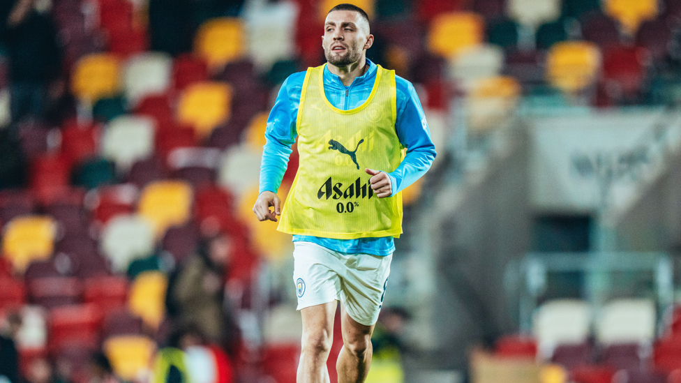 GETTING LOOSE : Kovacic goes through his pre-match routine.