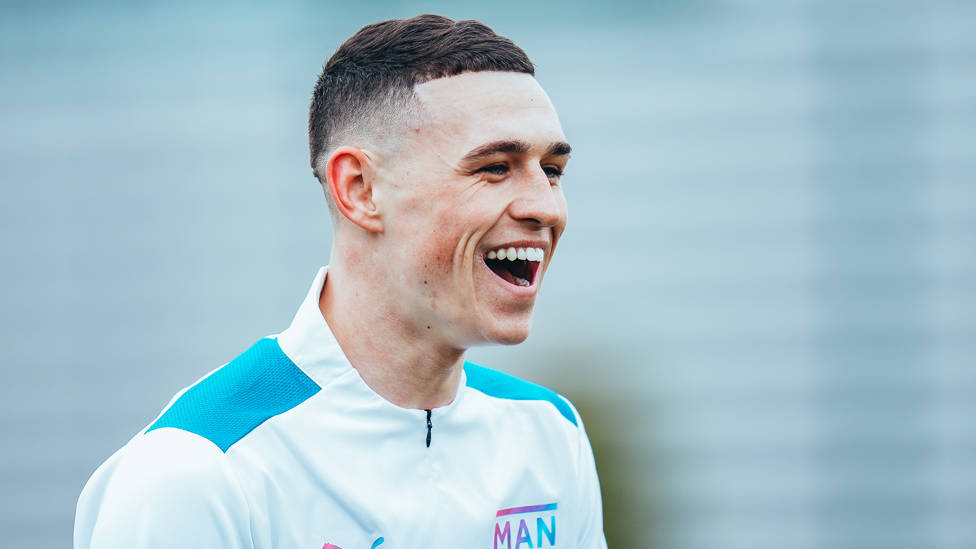 ALL SMILES: Phil Foden was in great spirits