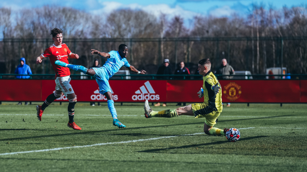 ON THE MARK: City's Under-18s racked up the goals against their United counterparts