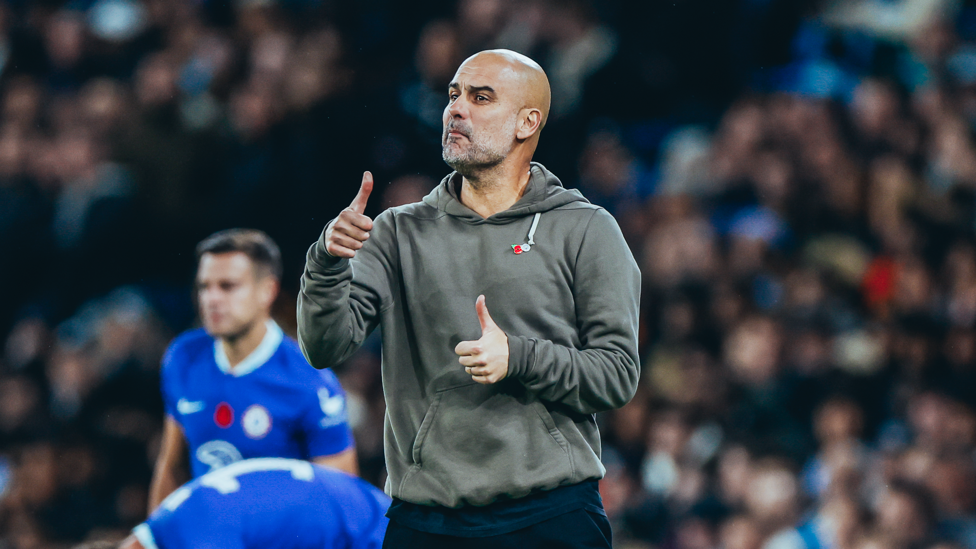 THE BOSS : Passing on instructions from the touchline.