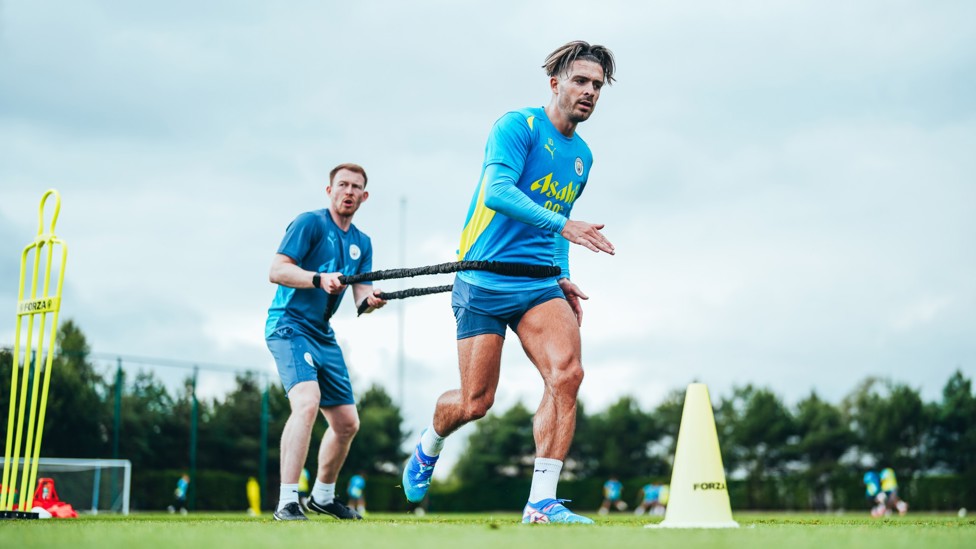 KEEP PUSHING : Grealish stretches his legs