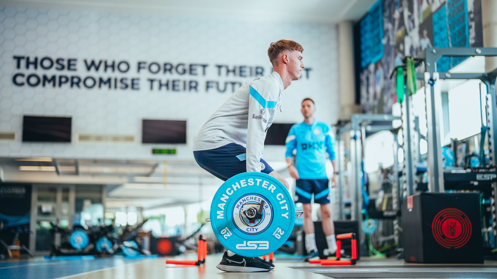 POWER PLAY : Cole Palmer working on his strength