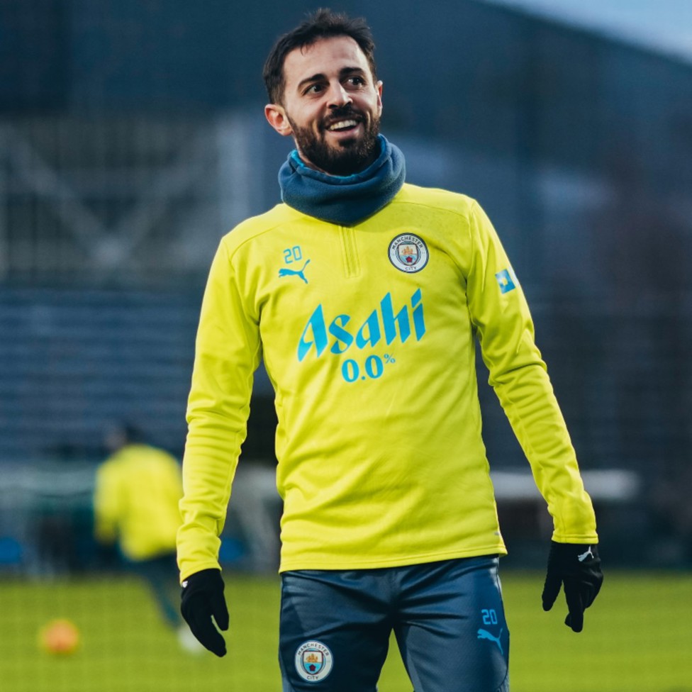 MIDDLE MARCH: Bernardo Silva eyes up the next drill.