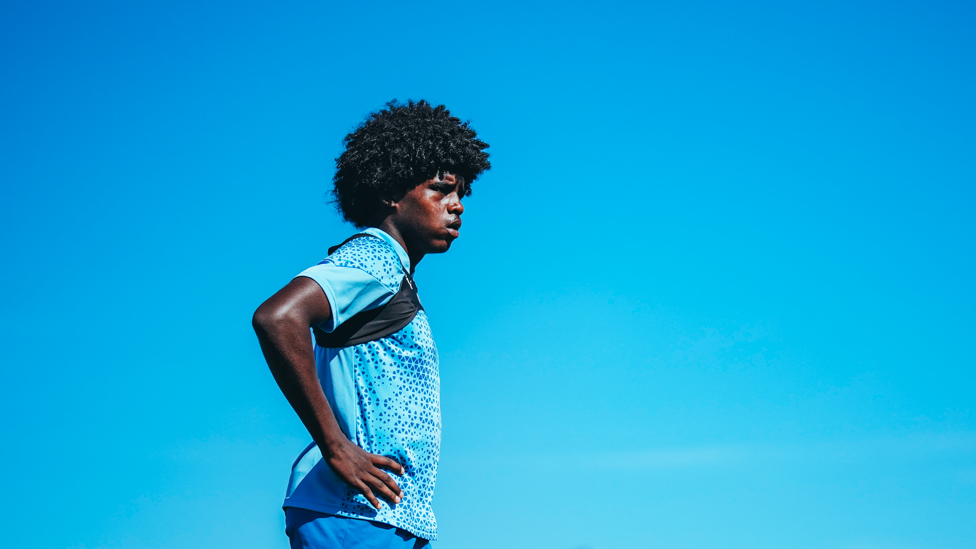 FOCUS TIME: Jaden Heskey prepares for the next training drill