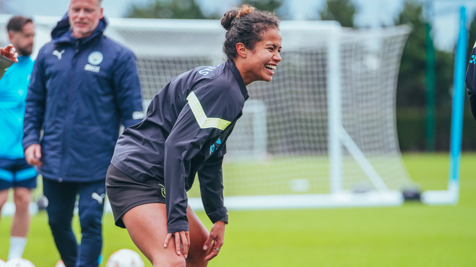 ALL SMILES : Mary Fowler enjoying training at the CFA 