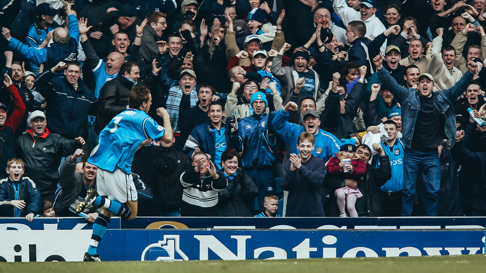 GOALS GALORE : Darren Huckerby wheels away in celebration following his goal against former club Coventry | 3 March 2002.