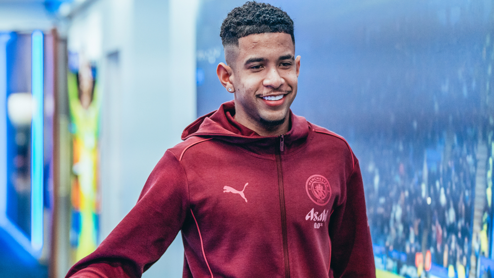 SMILEY SAVINHO : In good spirits when making his way to the away dressing room.