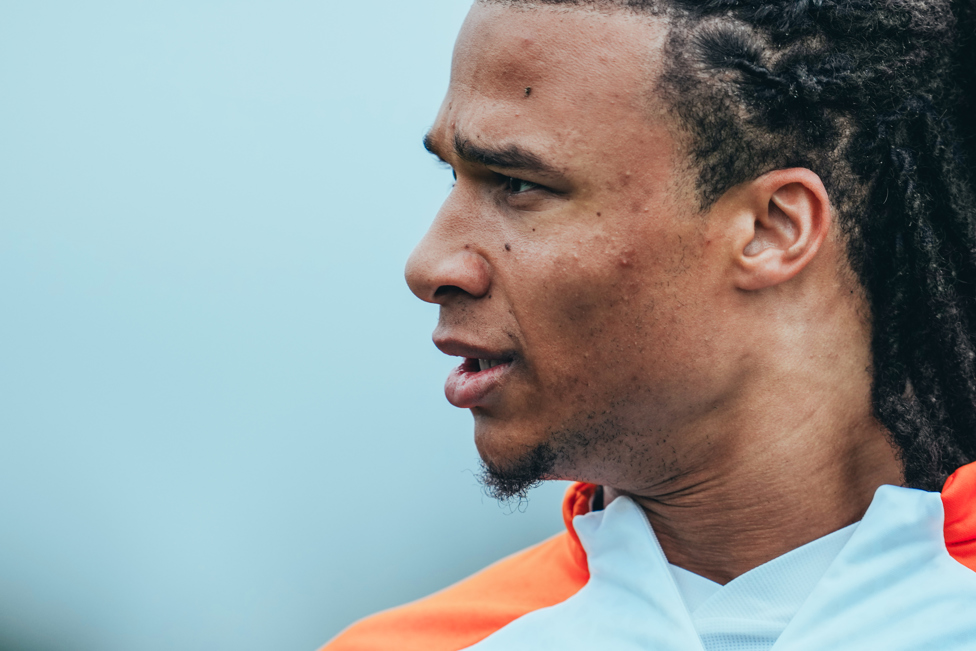 FULLY FOCUSED : A close-up of Nathan Ake. 