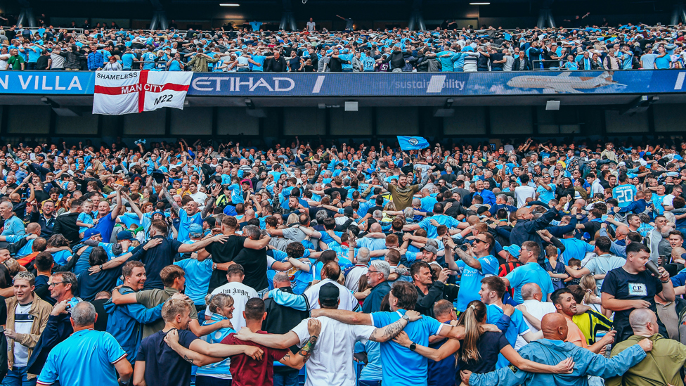 POZNAN TIME : City fans pull out an old classic in the final game of another dramatic season