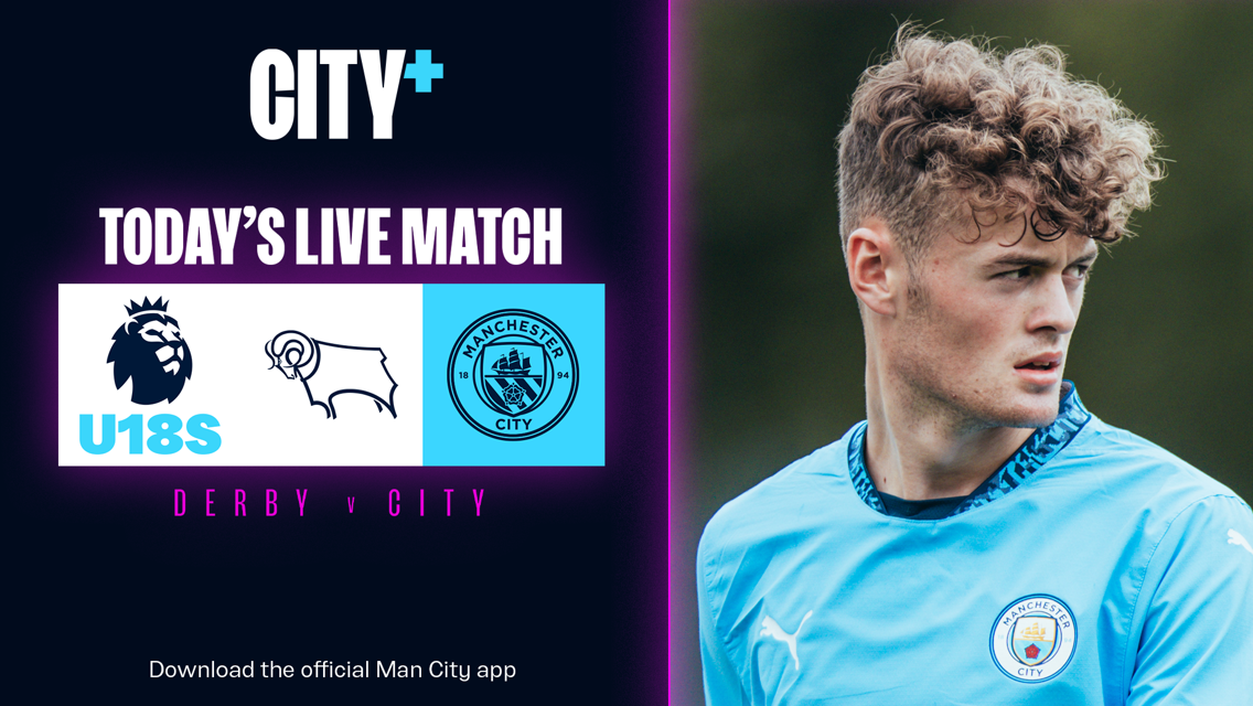 Watch City's Under-18 Premier League clash with Derby County on CITY+ today