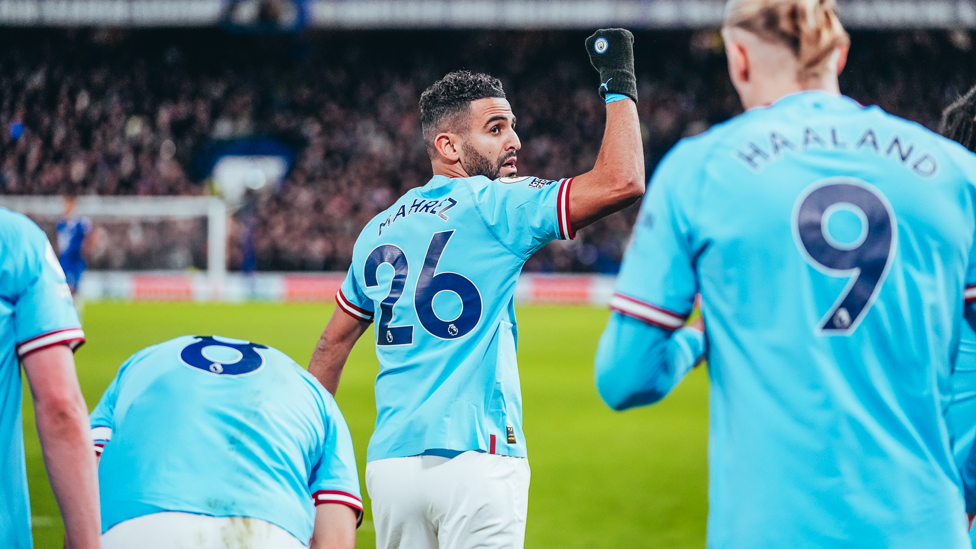 FIST PUMP : Mahrez celebrates.