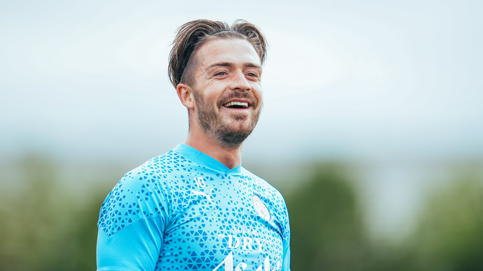 JACK THE LAD  : Jack Grealish is good spirits ahead of the Community Shield final.