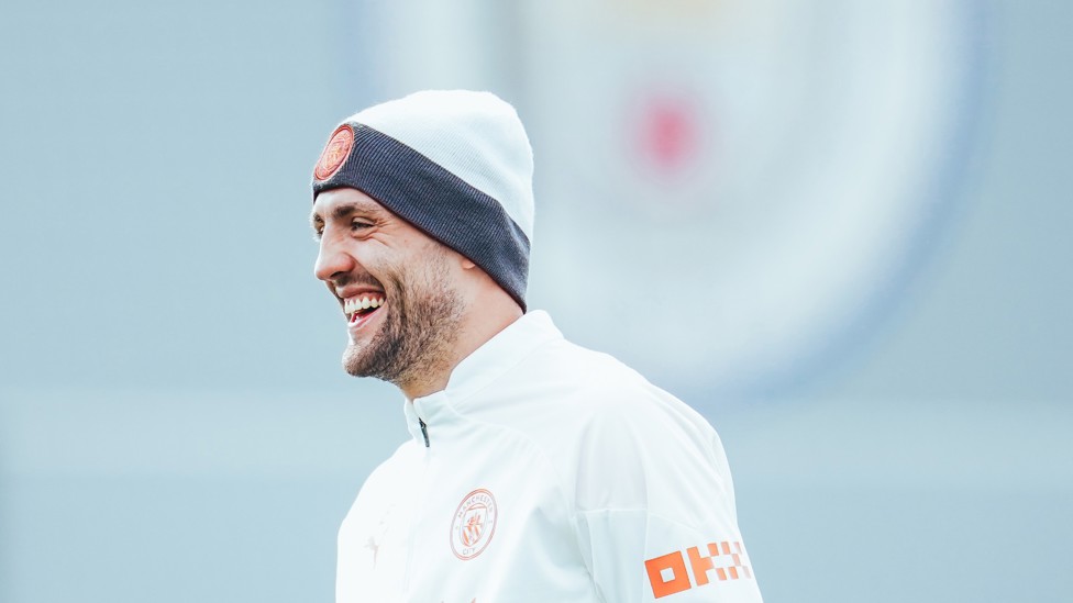 PREPARATION BEGINS : Mateo Kovacic in the thick of the training session.