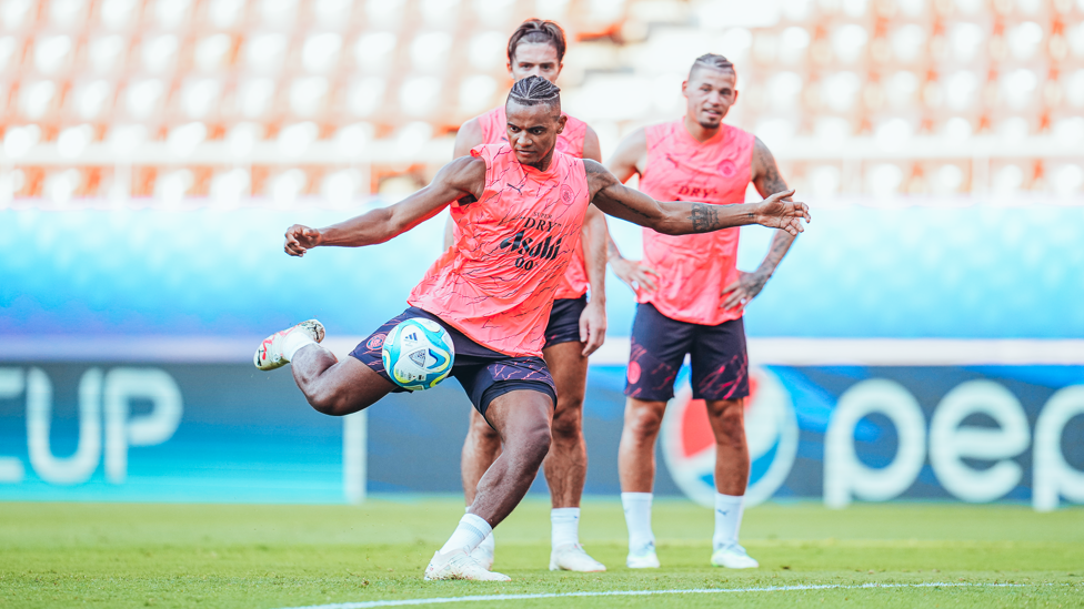 MAGIC MANUEL : Defender Manuel Akanji tries his hand at shooting.