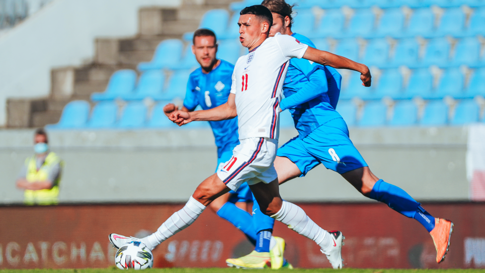 CLUB AND COUNTRY  : Foden made his long-awaited England debut against Iceland in 2020. 