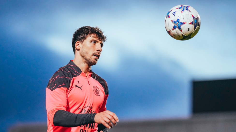 OUR DELIGHTFUL DEFENDER : Ruben Dias putting in the hard work during Monday's session.