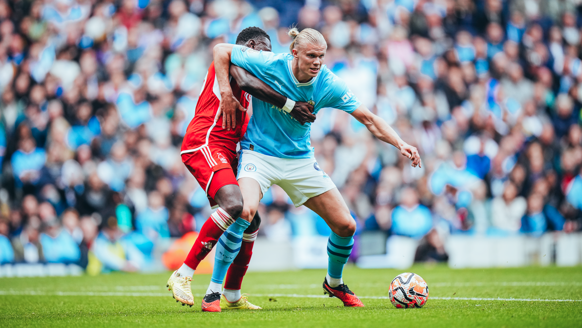 HUNGRY HAALAND: Hunting a goal.