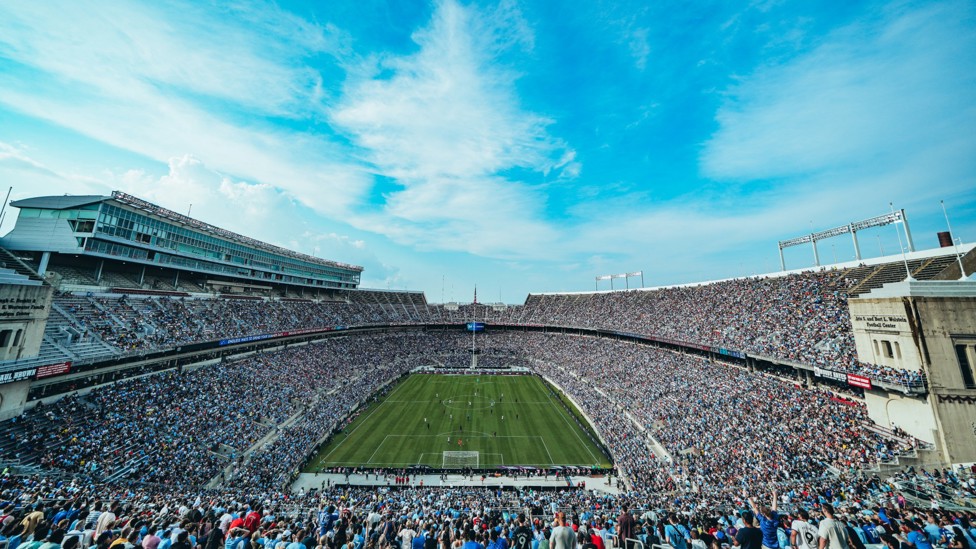 PACKED  : A bumper crowd at Ohio Stadium to see City play Chelsea. 