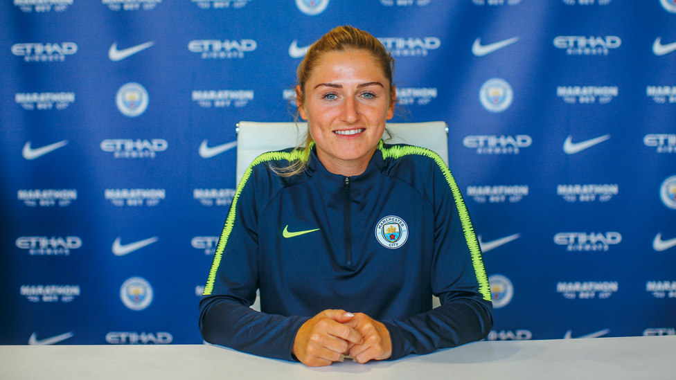 MAKING MOVES : Coombs completes her transfer from Liverpool to City in the summer of 2019