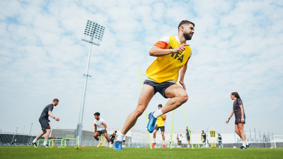 JOYOUS JOSKO : Gvardiol enjoying training in the sun.