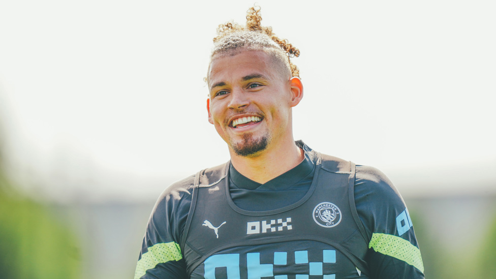 MIDFIELD MAESTRO : Kalvin Phillips limbers up