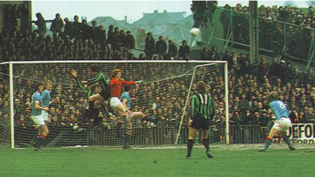 ACTION STATIONS: City 'keeper Keith MacRae looks to clear the danger during our 1974 League Cup semi-final first leg tie at Plymouth