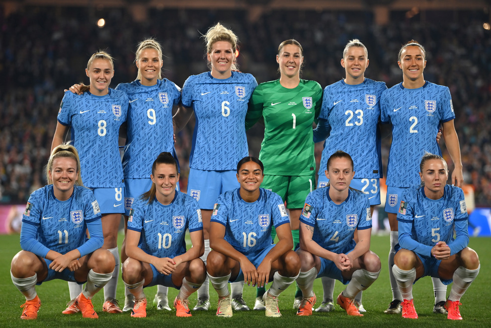 THE FINALISTS : England's starting XI, featuring City's Lauren Hemp and Alex Greenwood.