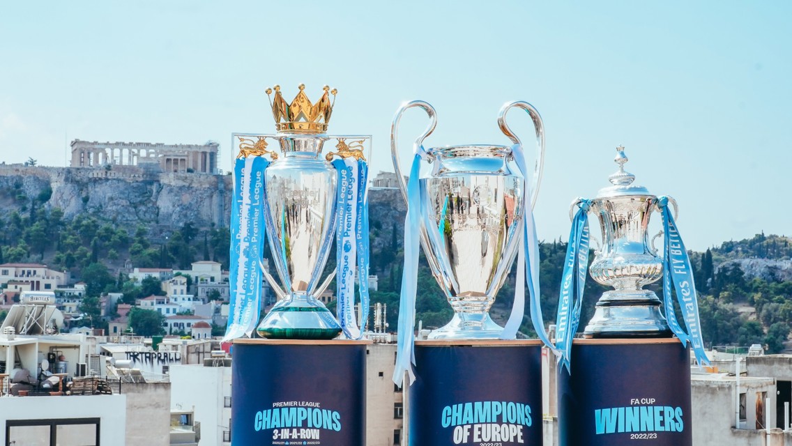 Treble Trophy Tour visits Athens