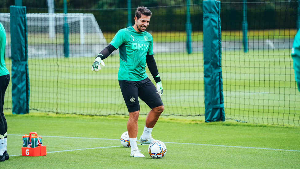 QUICK FEET : Stefan Ortega Moreno prepares to play a pass