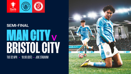 Buy tickets for our FA Youth Cup semi-final home clash with Bristol City