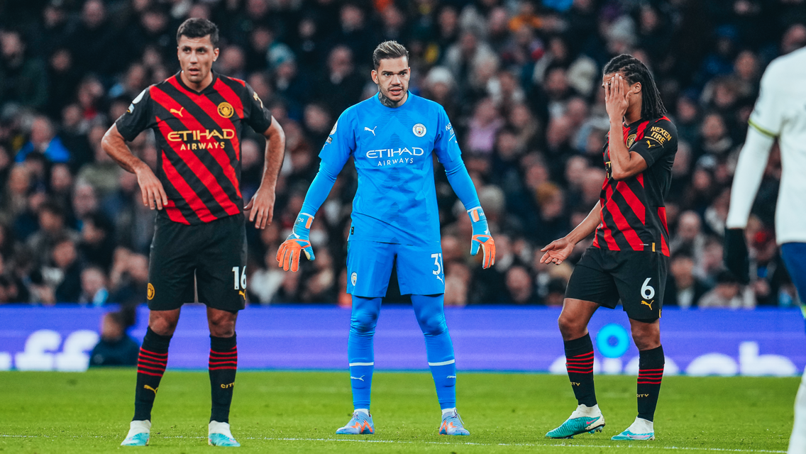 SETBACK: The players look dejected after Kane opens the scoring.