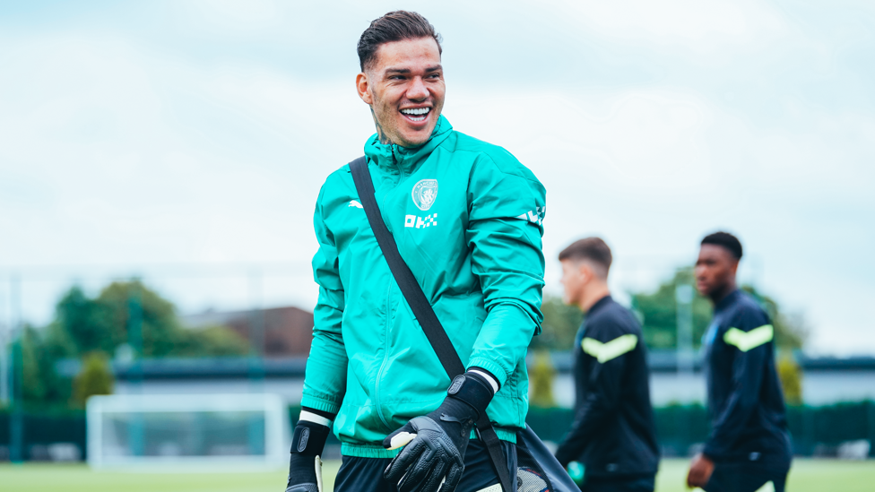 SAFE HANDS : Ederson in high spirits ahead of the session