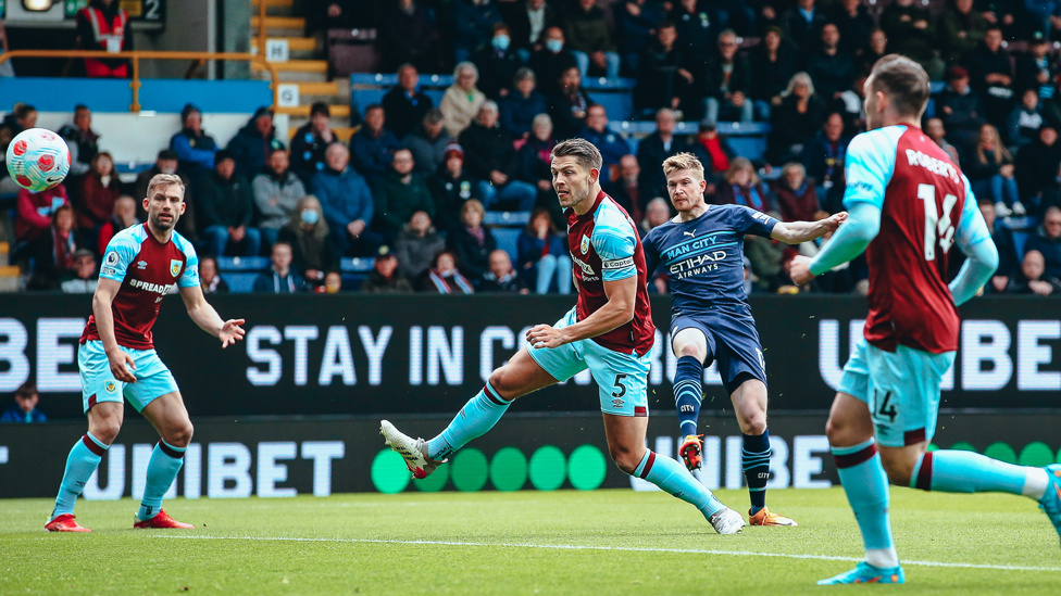 EARLY STRIKE : De Bruyne blasts City ahead after just five minutes.