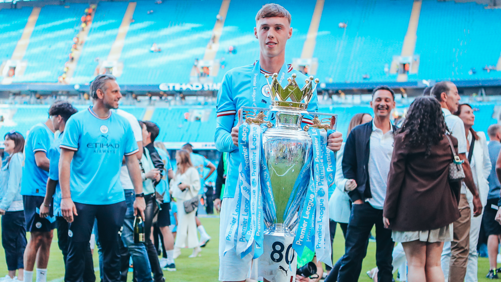 LEAGUE CHAMPIONS : Cole with the Premier League trophy after our third consecutive win following a thrilling 2022/23 season.