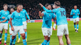 HIGH FIVES: Mahrez celebrates with Grealish.