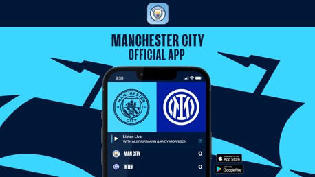 How to follow City v Inter on our official app