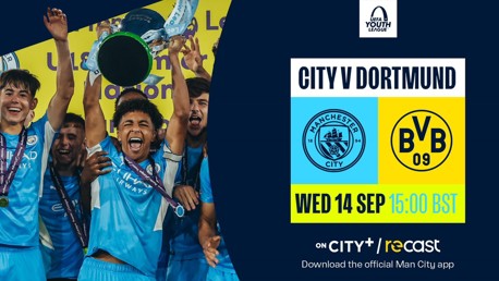 Watch City Under-19s v Borussia Dortmund live on CITY+ and Recast