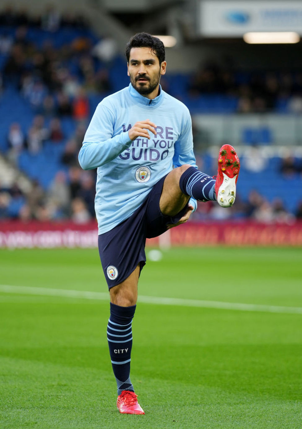 GET LOOSE : Gundogan gets back in the groove during the pre-match warm up.