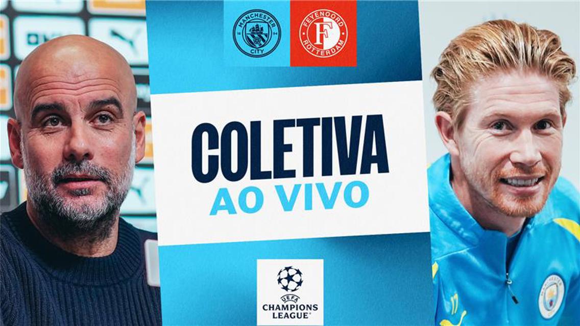 Coletiva com Pep e KDB antes do jogo contra Feyenoord