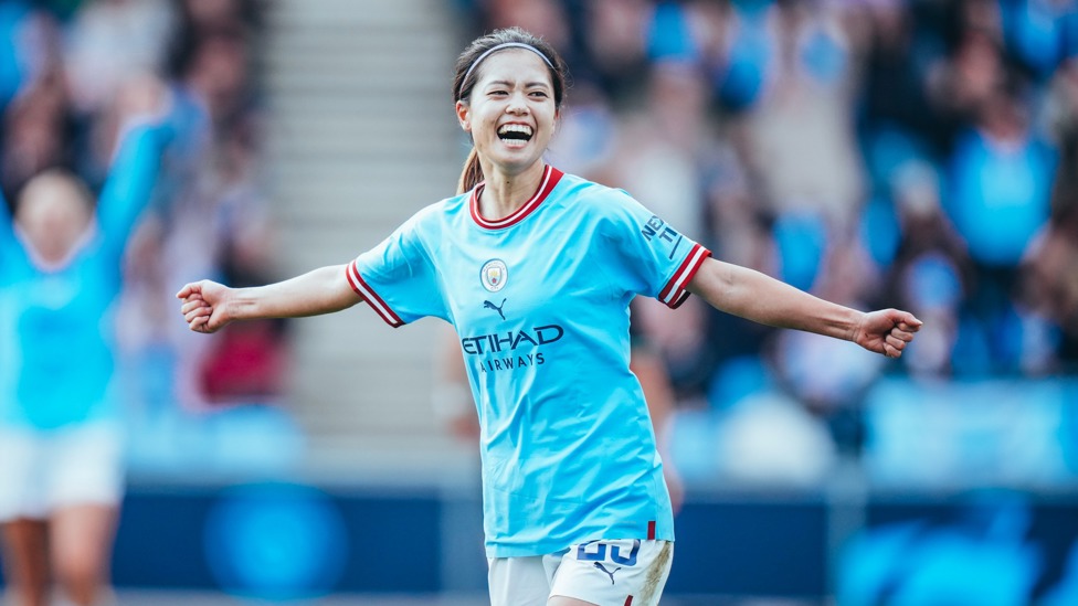 ONE GAME, ONE GOAL : The Japan international nets on her Club debut in a comprehensive win over Leicester.