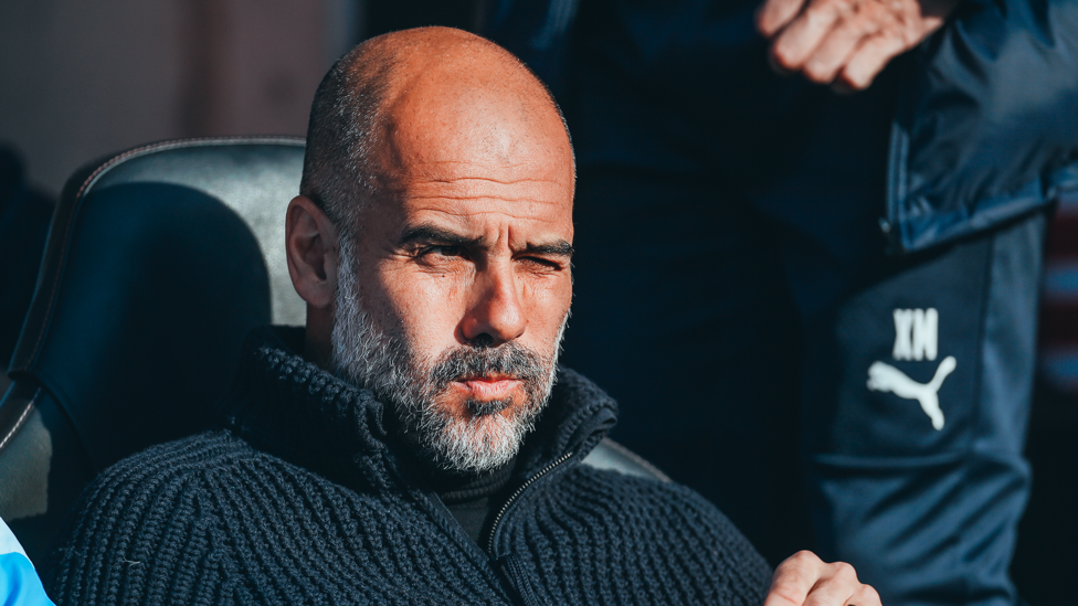 THE BOSS: Pep Guardiola looks on.