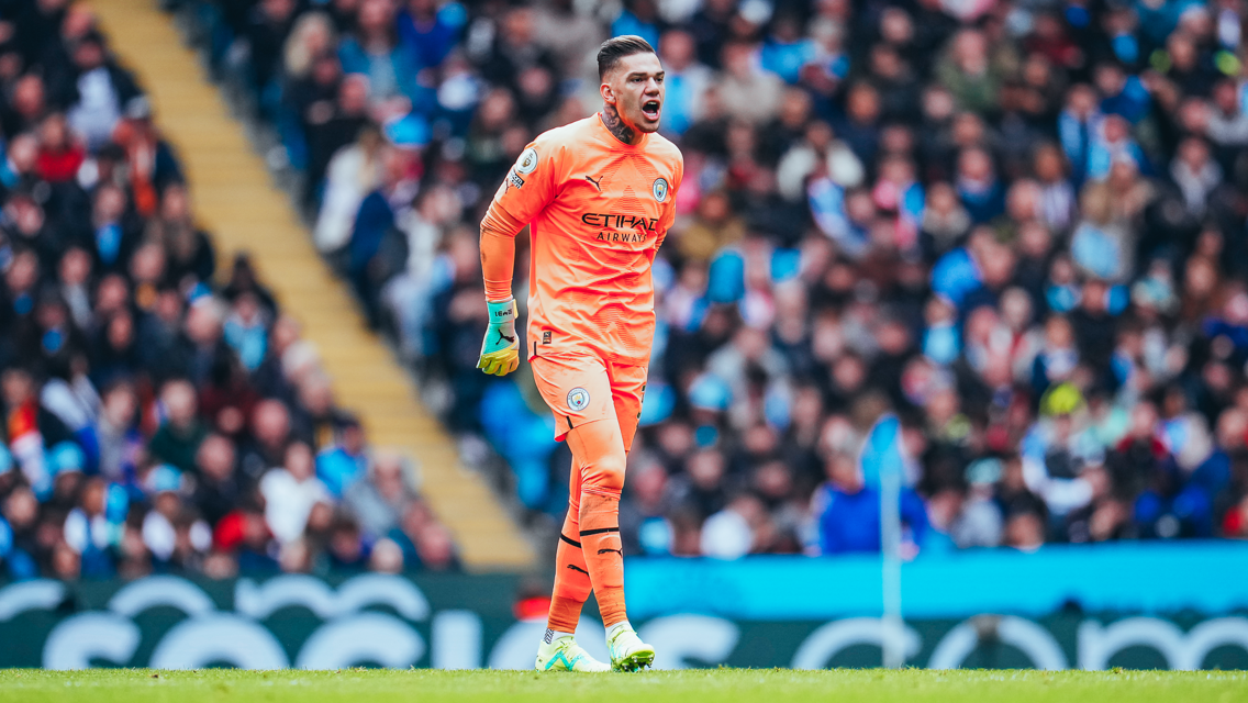 STEADY EDDIE: Celebrates the goal.