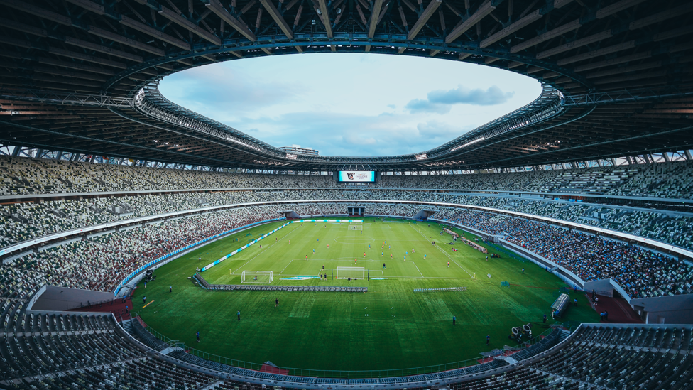 VISION ON: The Nissan Stadium formed an impressive backdrop to Saturday's session