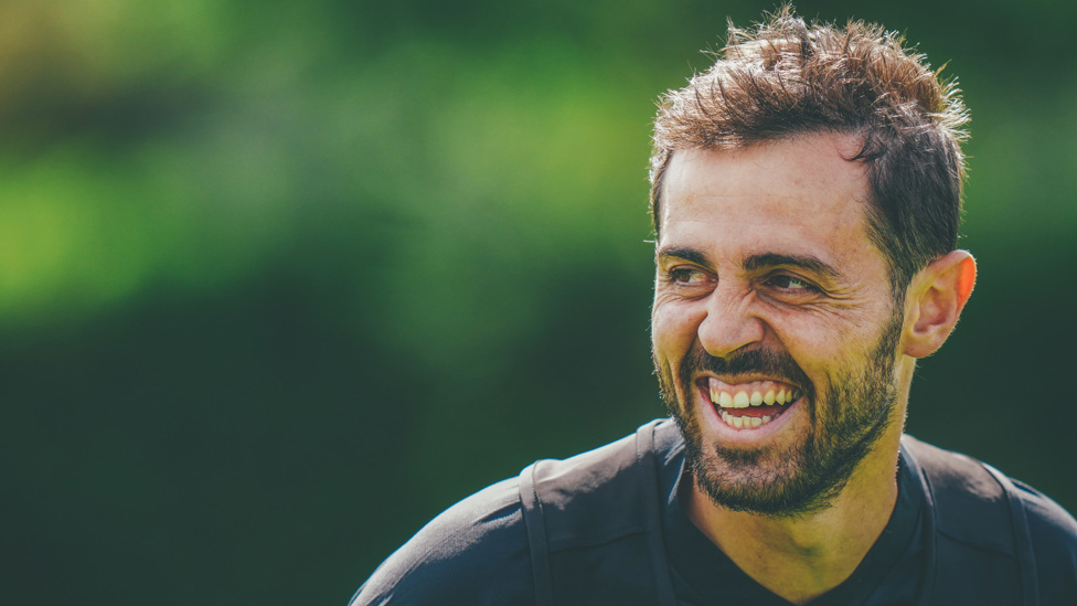 SILVA SMILE : Bernardo Silva shows off his pearly whites