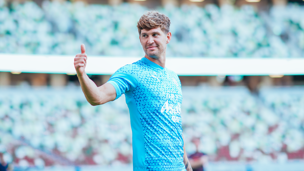 THUMBS UP: John Stones was all smiles during Saturday's session