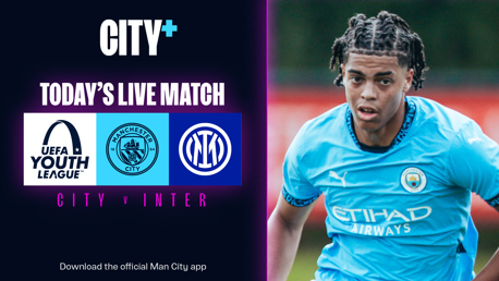 Watch City's UEFA Youth League opener against Inter live on CITY+ today!