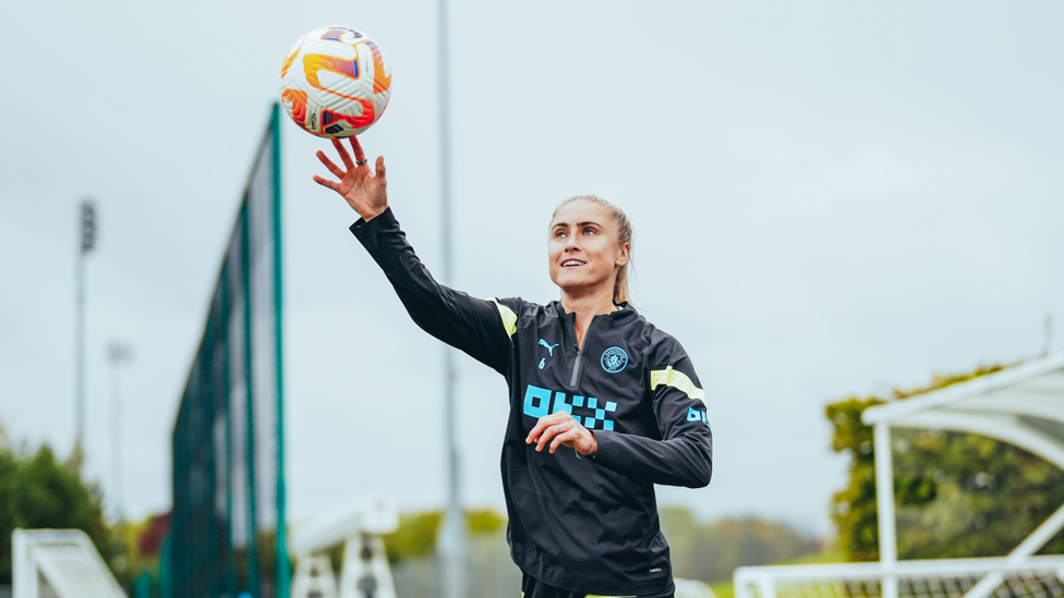 AROUND THE WORLD  : Steph Houghton shows off her basketball skills