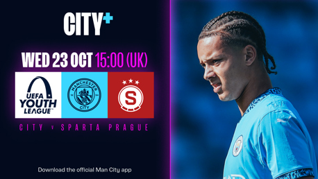 WEDNESDAY 23 OCTOBER: City v Sparta Prague - UEFA Youth League