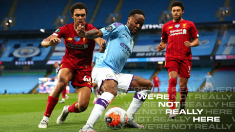 ACTION STATIONS: Raheem Sterling in the thick of the action against Liverpool